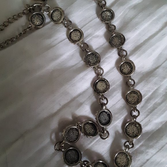 MKM Design silvertone and purple/pink stones - Picture 7 of 7